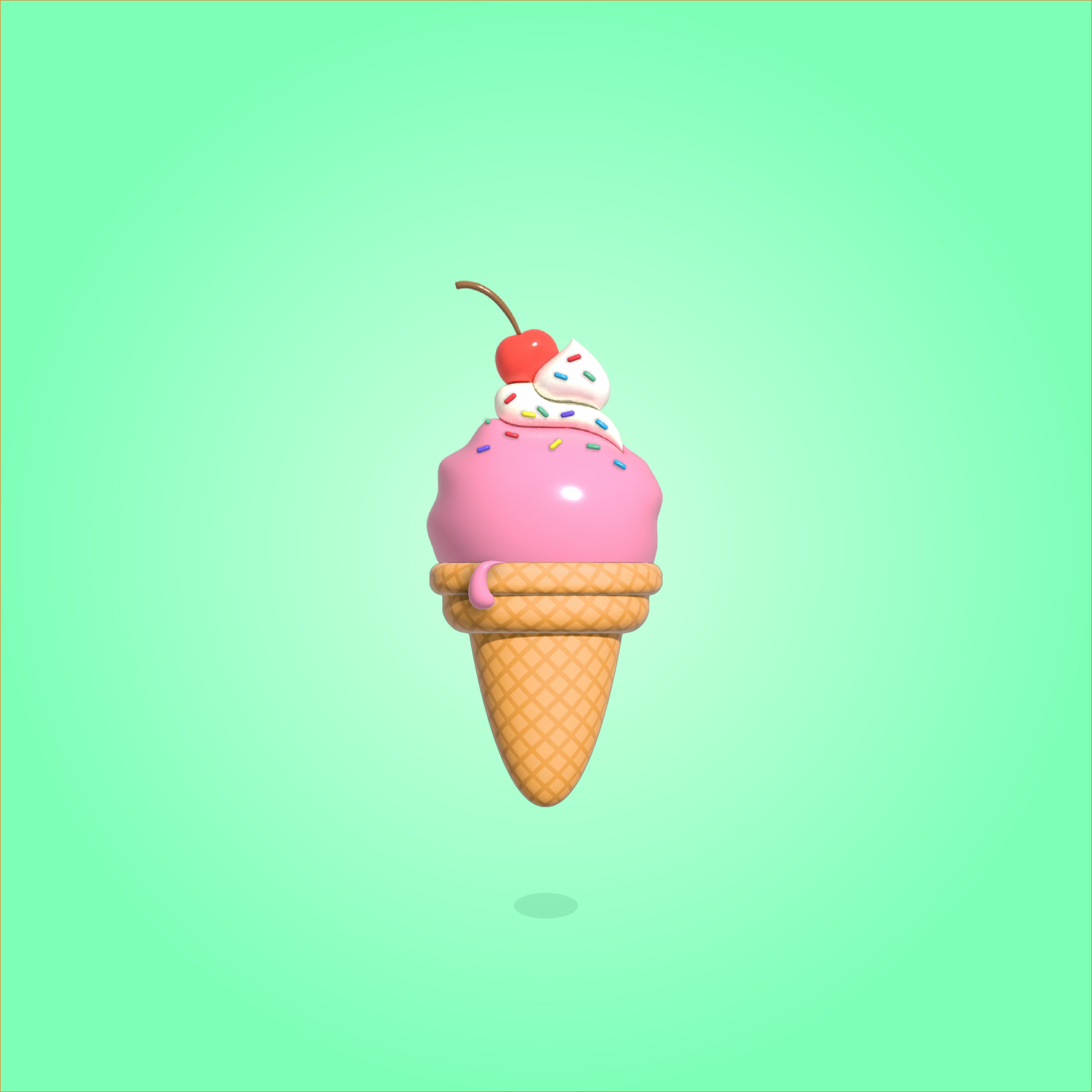 3D ice cream created in Illustrator
